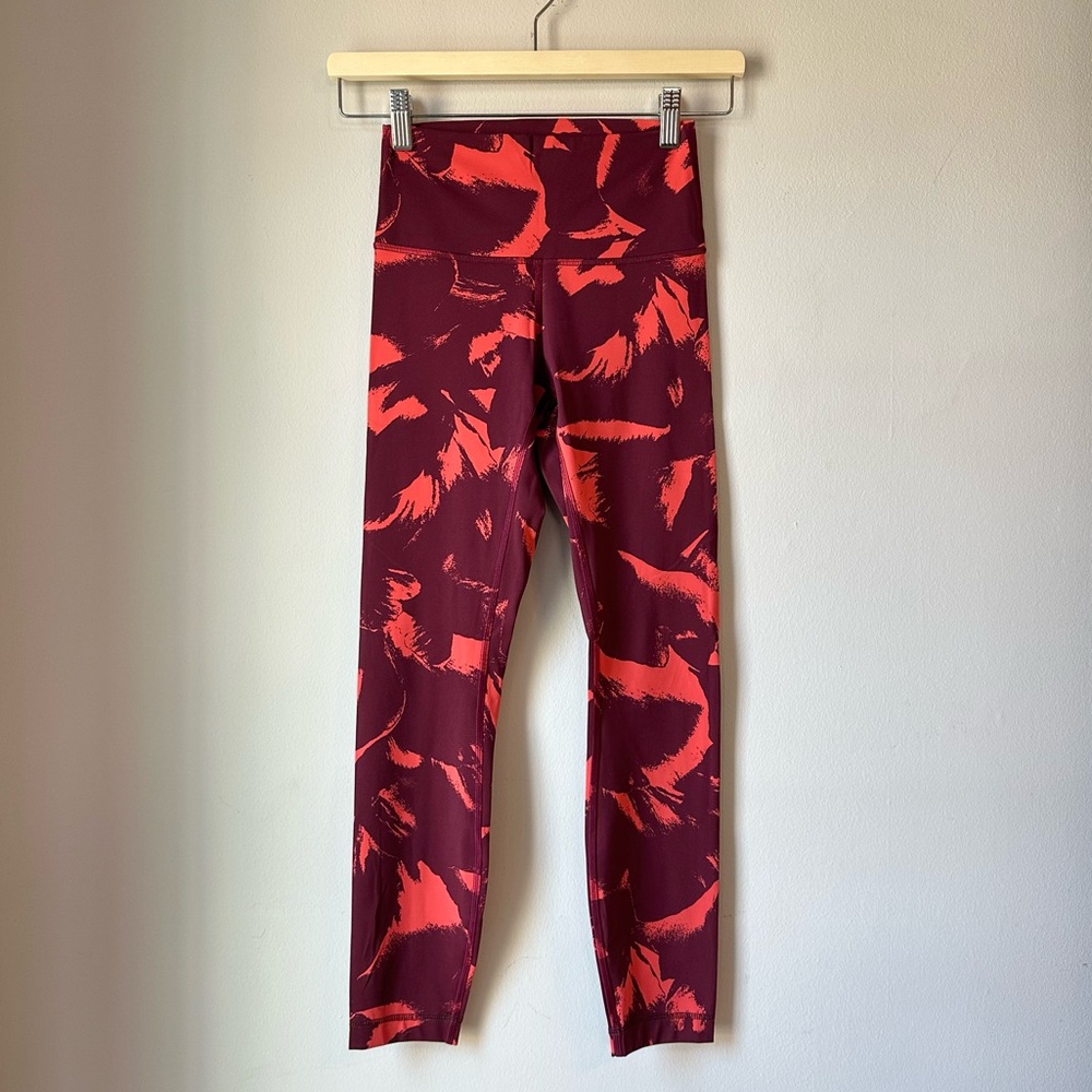 lululemon Wunder Under High-Rise Tight *Nulux 25” Flower Poppy Deep Ruby Size 4